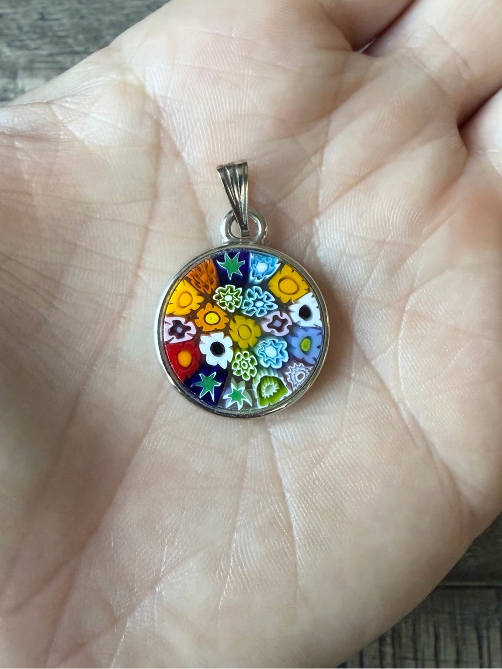 Authentic Murano Millefiori Flowers Pendant